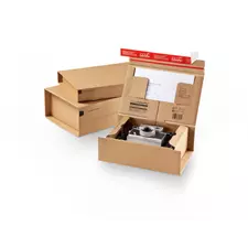 Boîte postale montage manuel avec renfort pour produits fragiles 46 x 31 x 16 cm havane