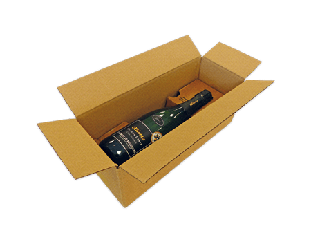 Caisse carton pour 1 bouteille vin ou champagne | OD0300-M | Bulteau Systems