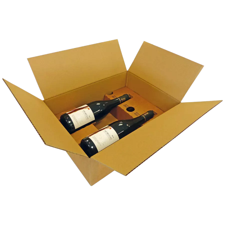Caisse carton renforcée pour bouteilles de vin