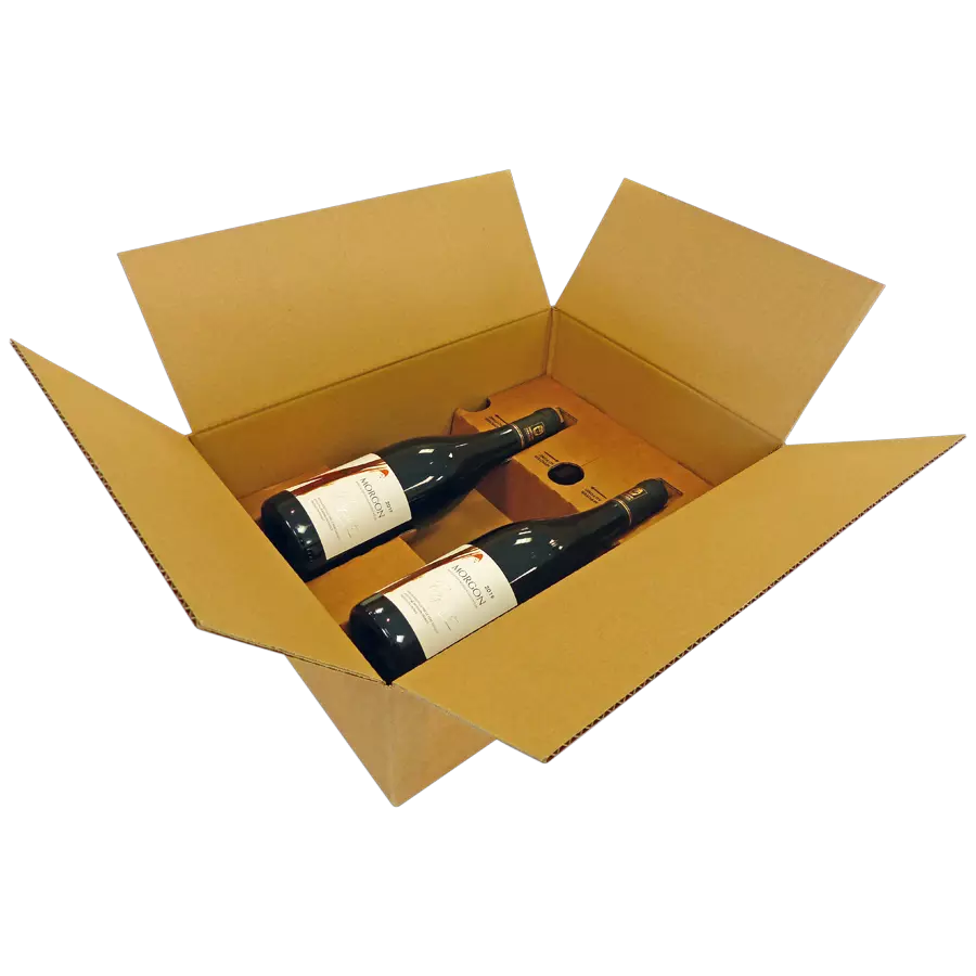 Lot de 20 cartons d'expédition écologiques pour 1 bouteille de vin