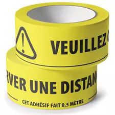 Ruban adhésif de marquage au sol avec message de distanciation 48 mm x 33 M