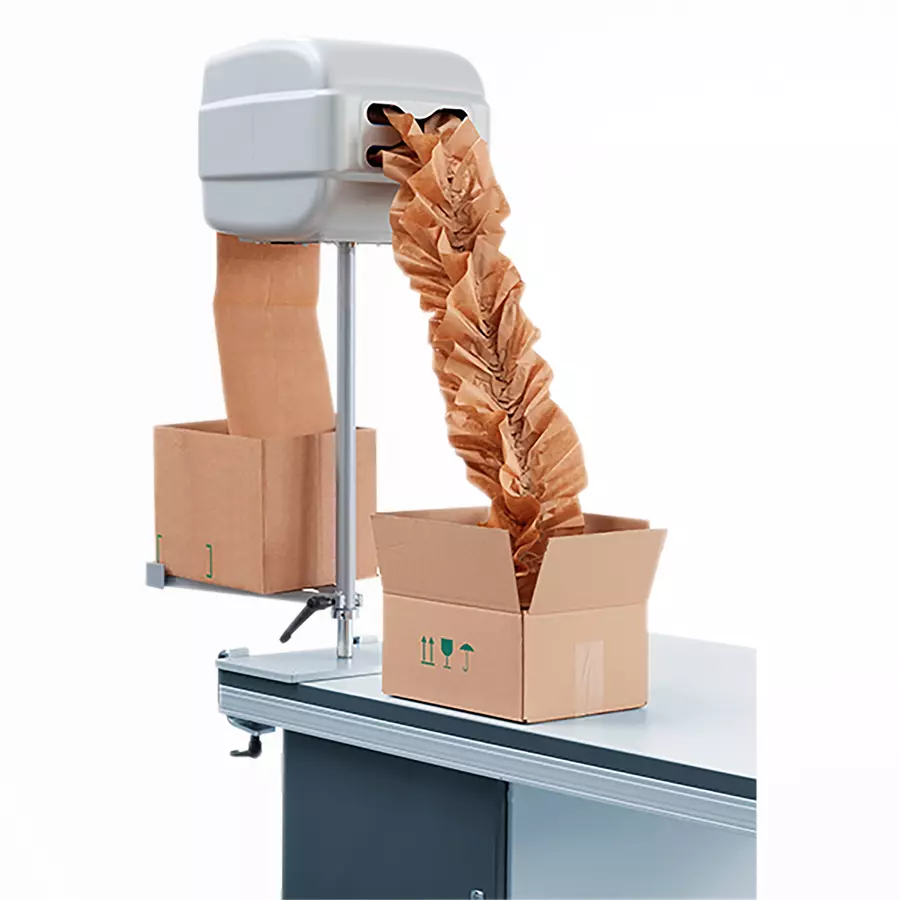 Machine de calage pour papier froissé PAPILLON - pour colis très légers  (jusqu'à 3 kg)