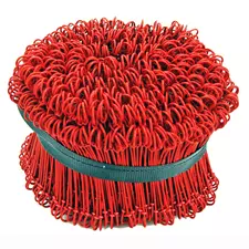 Liens bouclés métalliques plastifiés Rouge 10cm