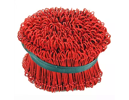 Liens bouclés métalliques plastifiés Rouge 10cm | LBP10R-M | Bulteau Systems