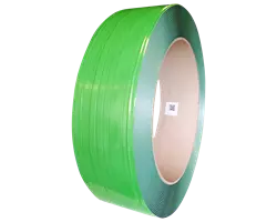 Feuillard polyester vert 100% recyclé 12mm x 0.6mm x 3000 M diamètre intérieur 406mm