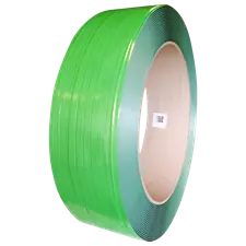 Feuillard polyester vert 100% recyclé 15,5mm x 0.6mm x 2000M diamètre intérieur 406 mm