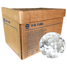 Colle Hotmelt H.B. Fuller Premium spécial packaging étiquetage  SWIFTHERM ADVANTAGE 3132 base métallocène - Etiquette papier sur boîte métal roulante
