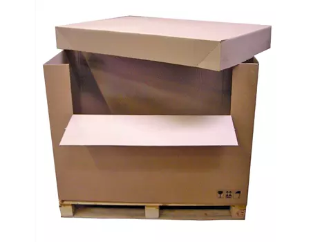 Demi-caisse carton américaine double cannelure avec abattant 118,5 x 78,5 x 87 cm | BOC2108-M | Bulteau Systems