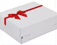 Boîte cadeau coffret imprimé nœud rouge 24,1 x 16,6 x 9,4 cm | OD0539-M | Bulteau Systems