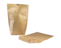 Sac papier écorné une feuille kraft brun à encoche 32,5 x 21 cm format N°10