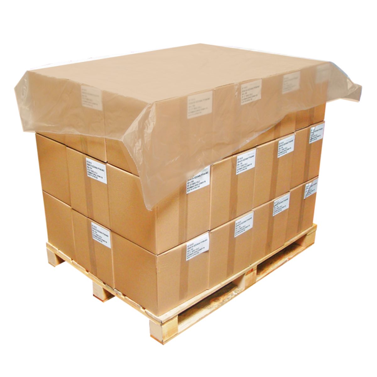 Coiffe de palette PEBD transparente recyclée 100% 1400 x 1600 mm