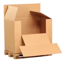 Caisse carton américaine triple cannelure 120 x 80 x 90 cm avec abattant